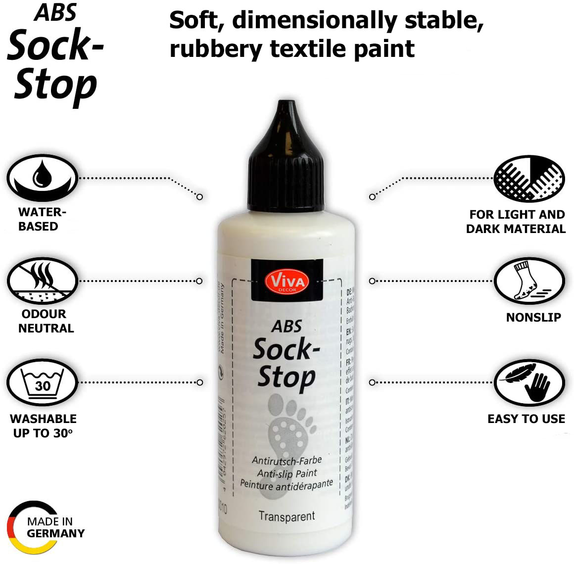 ABS Sock Stop Paint 82ml-Transparent